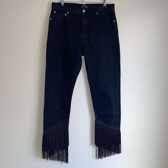 ZARA | Fringe hem crop jeans in black - Picture 9 of 13